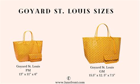 goyard bag size chart|Goyard tote bag sizes.